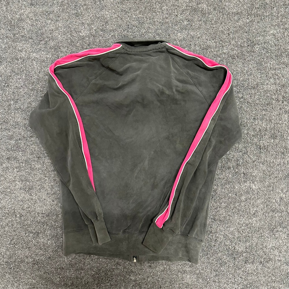 Nike Track Jacket Womens Size XL Grey Pink Stripe Full Zip Velour Soft Athletic - Picture 6 of 7